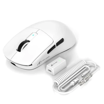 Image de EWEADN x Attack Shark R6 Lightspeed Wireless Gaming Mouse, Ultra légère 39G, HyperSpeed avec 8K Hz, Capteur PAW3950, Nordic52840, 42K DPI pour Jeu E Sport, Souris Programmables Tri Mode Blanc