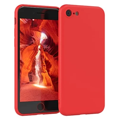 Image de EAZY CASE Coque de protection en silicone compatible Avec iPhone 78SE (2020) Double couche l&#039;appareil photo et doublure intérieure