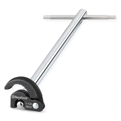 Image de DURATECH Clé de Lavabo 280mm, à Écrou Réglable, Capacité Mâchoire Réglable 10 mm 32 mm, d&#039;Évier pour Espace Restreint