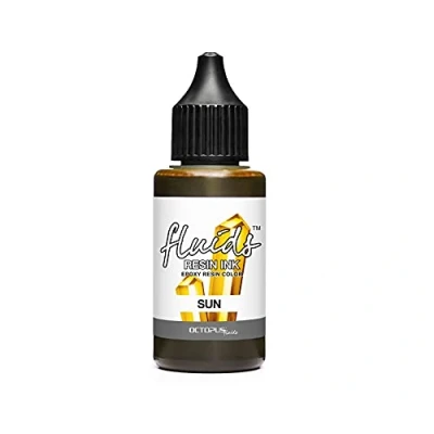 Image de Octopus Fluids Resin Ink Sun Encre à l&#039;alcool pour résine époxy et UV, couleur jaune, 30 ml