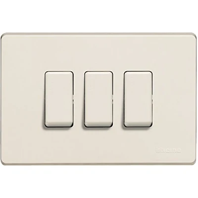Image de BTicino Magic Plaque pour Triple Interrupteur, Blanc, 503/3/R/F
