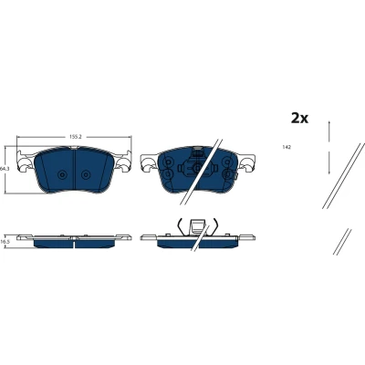 Image de TRW GDB2518BTE Jeu de plaquettes frein avec indicateur d&#039;usure FORD: Focus Mk4 3/5 portes, Kuga Mk3, Turnier