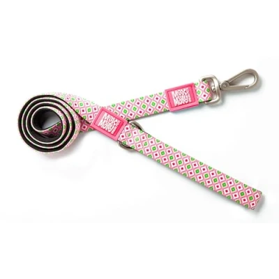 Image de Max &amp; Molly Laisse Classique en néoprène rembourrée imperméable et Lavable Machine pour Chiens de Moyenne Grande Taille Rose rétro L