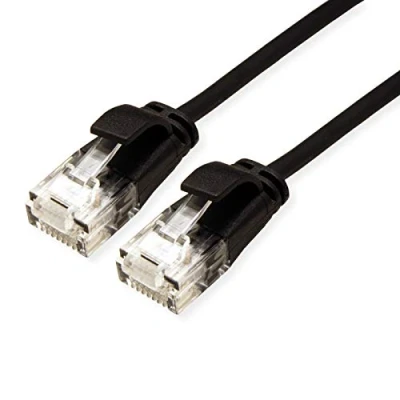 Image de ROLINE Câble Patch UTP DataCenter Cat.6A (Class EA), LSOH, Slim, Noir, 2 m