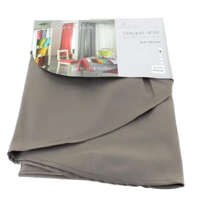 Image de douceur d&#039;intérieur, Nappe Rectangle (140 x 200 cm) Essentiel Taupe, Polyester