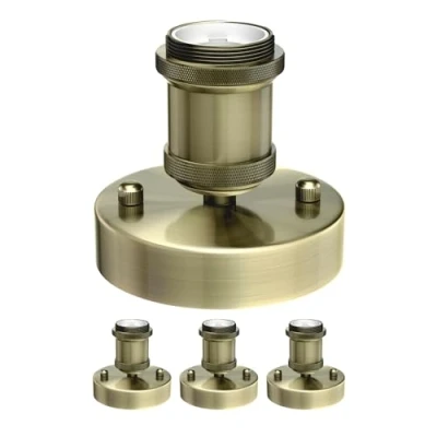 Image de ledscom.de 4 pièces plafonnier/douille de lampe RETRA, doré mat, 1x E27 max. 60W
