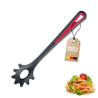 Image de Westmark Spaghettilöffel/Pasta Schöpflöffel, Hitzebeständig bis 270 C, PPA, Länge: 30,5 cm, Gallant Plus, Schwarz/Rot, 29602275