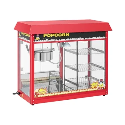 Image de Royal Catering Machine à Popcorn Compartiment chauffant Rouge RCPC 16E (1.700W, rendement horaire 5 kg/h, 16 L/h, diamètre de la cuve en haut 18,5 cm, récipient téflon)
