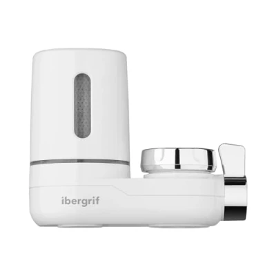 Image de Ibergrif M91007, Filtre Eau Robinet, Anti Calcaire Blanc