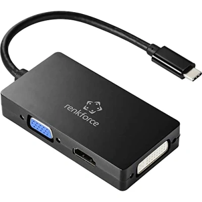 Image de Adaptateur Renkforce RF 4633066 USB C® VGA HDMI DVI