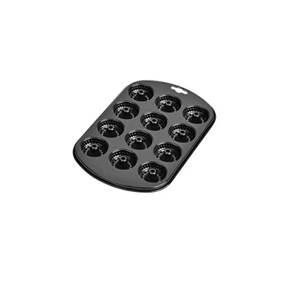 Image de Kaiser 2300646176 Moules à Muffin Mini goukloff Creativ pour 12 pcs, Acier, Noir, 29 x 1.9 18 cm