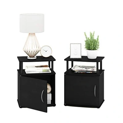 Image de Furinno Jaya Table d&#039;Appoint design Utilitaire, Noir, ensemble de deux, Bois dense, One Size