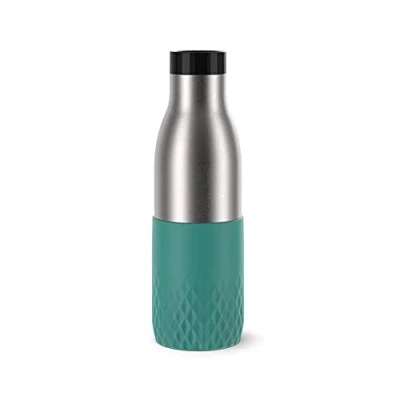 Image de EMSA Bludrop Sleeve gourde 0,5 L Vert, Durable, Acier inoxydable 18/10, Hermétique, Manchette silicone ergonomique, Facile à utiliser, Boissons chaudes et froides, Compatible lave vaisselle N3110600