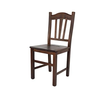 Image de t m c s Tommychairs Chaise Silvana pour Cuisine, Bar et Salle à Manger, Robuste Structure en Bois de hêtre peindré Couleur Noyer foncé Assise
