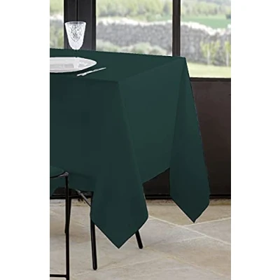Image de Stof Nappe Taille 145x240 cm 100% Polyester Couleur Emeraude Modèle Nelson Rectangulaire Linge de Table Lavable 30 Qualité Exceptionnelle