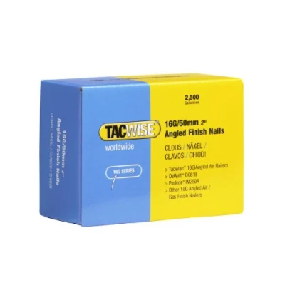 Image de Tacwise 0772 Clous de Finition à Angle 16G/50 mm, Boîte 2.500, Argent
