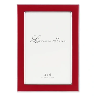 Image de Lawrence Frames Métal Argenté avec Cadre Photo en émail, Red, 4 by 6