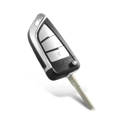 Image de Nouveau boîtier de Remplacement clé à Distance Pliable 2 Boutons Coque FOB pour VW Transporter T5 Polo G Lame Non coupée (2B Version actualisée)