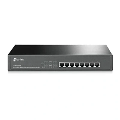 Image de TP Link TL SG1008MP Non géré Gigabit Ethernet (10/100/1000) Connexion Ethernet, supportant l&#039;alimentation via ce port (PoE) 1U Noir Neuf