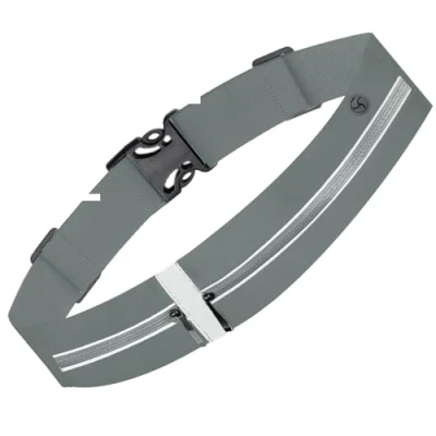 Image de Ceinture de Course,Ceinture Course À Pied avec Sangle Élastique Réglable,Running Belt,Portable Sac Banane,Sac Running Homme et Femme,pour Sport a Pied, Jogging(Gris foncé)
