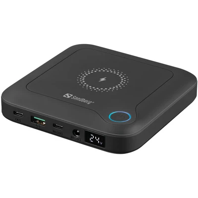 Image de Sandberg All in 1 Laptop Powerbank 24000 Banque d&#039;alimentation pour Ordinateur Portable et Haute capacité Fonction de Charge Rapide sans Fil Compatible Qi 10 Frais téléphone