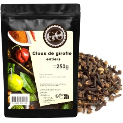 Image de Clous de Girofle entiers 250 g LA PLANTIGO Un choix savoureux, Entier, Qualité Supérieure, Saveur Intense, Sachet avec Zip, Sans Colorant, Additifs Ni Conservateurs.