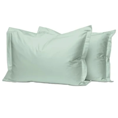 Image de Pizuna Coton Peigné Set de 2 Taies d&#039;oreiller 50x75 cm Mousse Mer, 100% Longue Tige 400 Fils Armure Satin en avec Rabat 20cm (Taies Pièces)