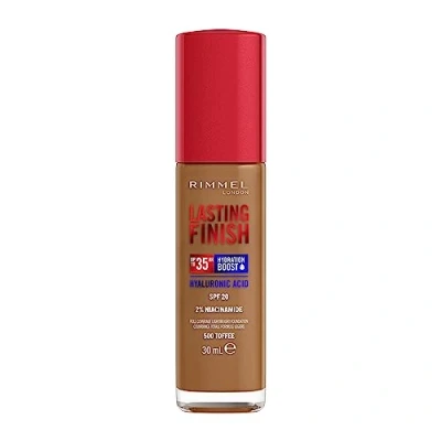 Image de Rimmel London Lasting Finish jusqu&#039;à 35h, 500 Toffee, fond de teint, longue tenue, hydratant, formule vegan, couvrance totale, 30 ml
