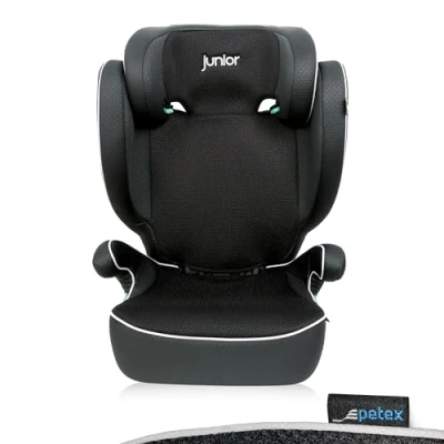 Image de PETEX Siège auto basique i Size conforme à la norme ECE R129 pour les enfants d&#039;environ 100 150 cm réglable en hauteur Noir