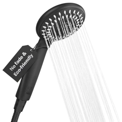 Image de H&amp;S Pommeau de Douche Haute Pression Douchette Universelle avec 5 Modes Différents Débit d&#039;Eau Pomme Remplacement Chromée et Puissante pour Salle Bain