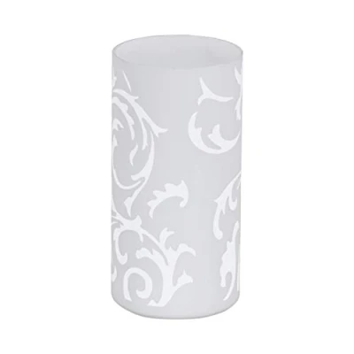 Image de EGLO lampe de chevet Geo, table minimaliste en verre opale mat avec motif floral, luminaire salon interrupteur, douille E14