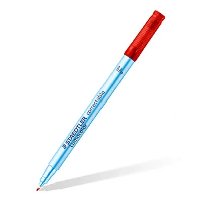 Image de STAEDTLER Lot de 3 Lumocolors marqueur non permanent correctable 305F Pte Moy. 0,6mm Rouge