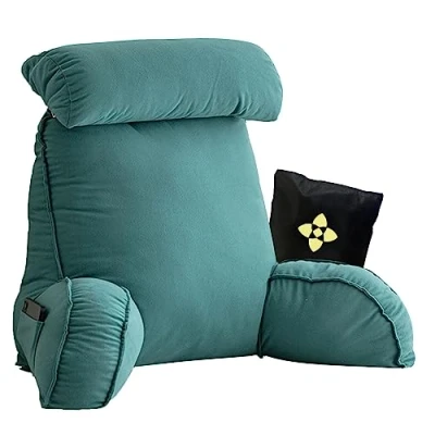 Image de Oreiller de Lecture en Mousse à Mémoire Forme,Extra Large Coussin avec Cou Amovible,Coussin Lombaire Lit Bras,Coussin Dossier Canapé pour Jouer,Lire,Regarder la Television