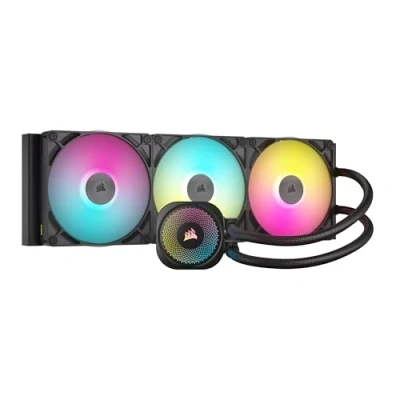 Image de CORSAIR iCUE Link Titan 420 RX Refroidisseur Liquide RGB pour CPU 420mm AIO Faible Bruit Intel LGA 1851/1700, AMD AM5/AM4 3 Ventilateurs RX140 Hub Système Inclus Noir