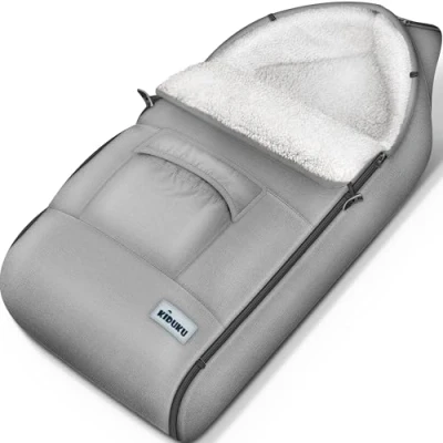 Image de KIDUKU Chancelière pour poussette Sac de couchage bébé lavable Couvre pieds coque avec fermeture éclair et grande poche