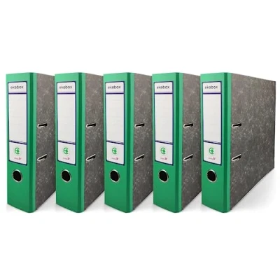 Image de Netuno 5x classeur à anneaux vert A4 mécanisme 2 7,5cm plastique d&#039;école pour documents de format levier bureau maison