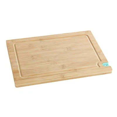Image de WENKO planche à découper avec aiguiseur de couteaux M cuisine, rainure jus, ménage la lame, Bambou, 33 x 1.5 23 cm, Marron
