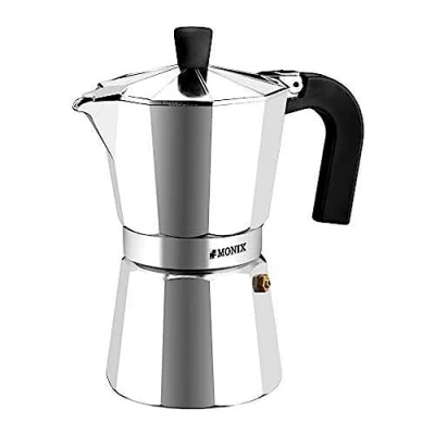 Image de Monix Vitro Expres Cafetière de 12 Tasses, Fabriquée en Aluminium, Compatible Toutes Sources Chaleur Sauf Induction, Marron