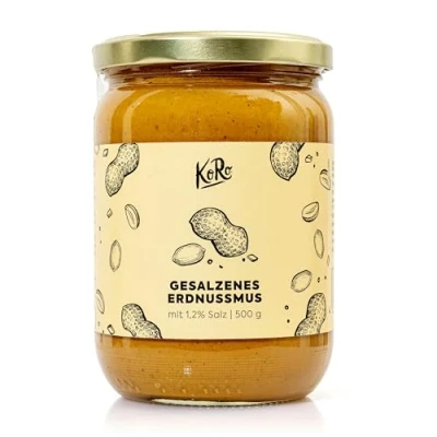 Image de KoRo Beurre de cacahuète salé 500g Vegan noix à base cacahuètes grillées et d&#039;une pincée sel sans huile palme sucre ajouté* Source protéines