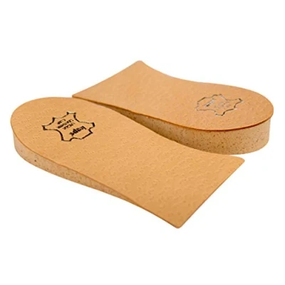Image de Élévateur de Talon, Rehaussement Talon Compensé Coussinet Chaussure, Revêtement en Cuir, Kaps Topmed, Fourni au NHS, 2 Pièces à Gauche et Droite (Hauteur 15 mm / 0.6 pouce Taille S)