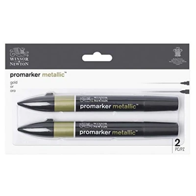 Image de Winsor &amp; Newton Promarker Metallic Set 2 Or