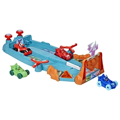 Image de PJ Masks Animal Power Smash and Zoom Jouet préscolaire pour enfants à partir de 3 ans Véhicule course Zoomzania avec 4 voitures