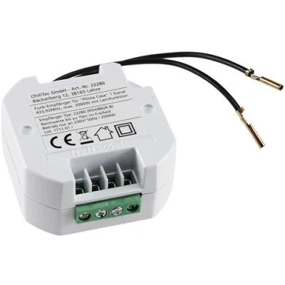 Image de SmartHome « Pilota Casa » Interrupteur radio 433,92 MHz, 100 m maximum, voyant de fonctionnement LED, facile à configurer, différents composants