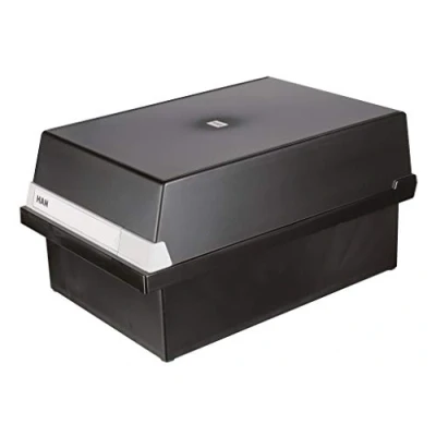Image de HAN 955 13, boîte à fiches A5 horiz., design innovant et attrayant, pour 1.300 fiches, couvercle amovible étiquette d&#039;indexation grand format, noir
