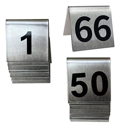 Image de Carte De Mariage Table Numéro Plaque Panneaux En Acier Inoxydable, 1 50 100 Double Face Pour Restaurant Cafés Bars Signes