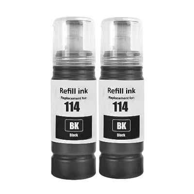 Image de SHUOLEI 114 Encre Compatible avec Epson Bouteille d&#039;encre Multipack pour EP ET 8500 8550 (2 Pack,2 Noir)