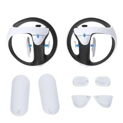 Image de Digicharge Controller Grips for PSVR 2, PS VR2 Accessories Silicone Cover, PlayStation VR 2 Handle Pads, Soft Comfort Anti Skid Sweat, (White)