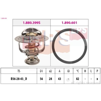 Image de FACET 7.8404 Thermostat d&#039;eau 82 56 Made in Italy OE Equivalent avec joint d&#039;étanchéite MITSUBISHI: OUTLANDER 2 SUV, 3, Lancer 8 Limousine
