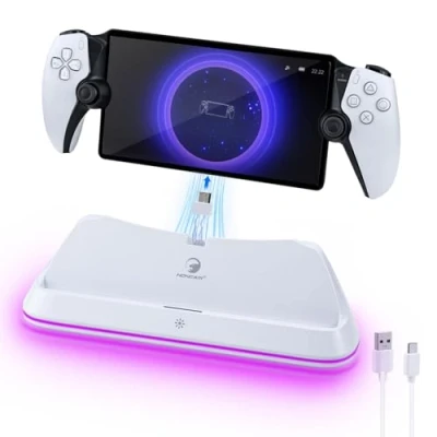 Image de Mcbazel RGB Station de Chargement pour PS Portal Remote Player, Support Portable avec Lumières RVB, PS5 Accessoires