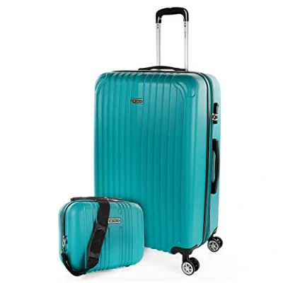 Image de ITACA Valise Grande Taille. Rigide 4 roulettes Taille XXL Ultra Légère de Voyage. Combinaison Verrouillage T71570B, Vert Menthe